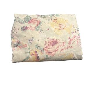 RARE Ralph Lauren FRANCESCA Multi Tan Neutral Floral Fitted Sheet - Queen- Flaw